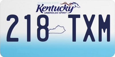 KY license plate 218TXM