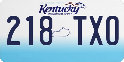 KY license plate 218TXO