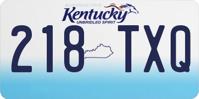 KY license plate 218TXQ