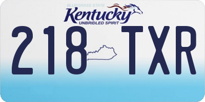 KY license plate 218TXR