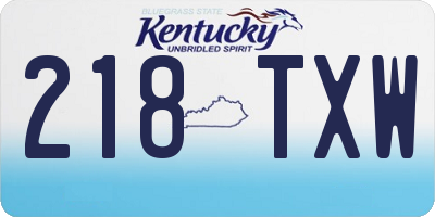 KY license plate 218TXW