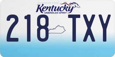 KY license plate 218TXY