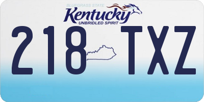 KY license plate 218TXZ