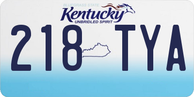 KY license plate 218TYA