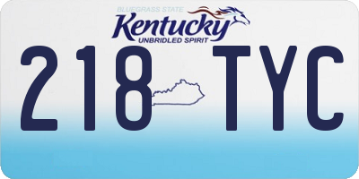 KY license plate 218TYC