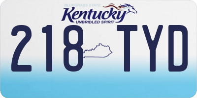 KY license plate 218TYD