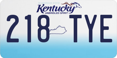 KY license plate 218TYE