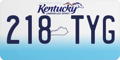 KY license plate 218TYG
