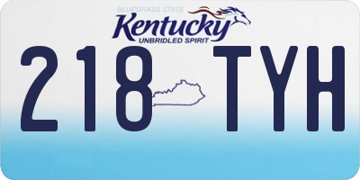 KY license plate 218TYH