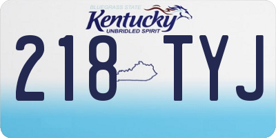 KY license plate 218TYJ