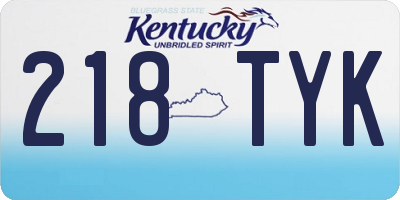 KY license plate 218TYK