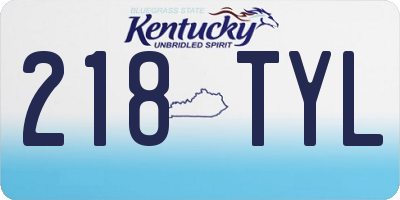 KY license plate 218TYL