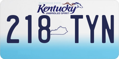 KY license plate 218TYN