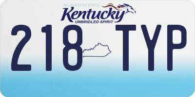 KY license plate 218TYP