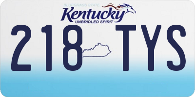 KY license plate 218TYS