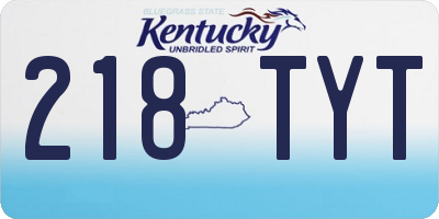KY license plate 218TYT