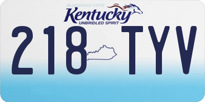 KY license plate 218TYV