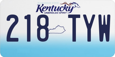 KY license plate 218TYW