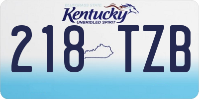 KY license plate 218TZB