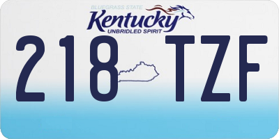 KY license plate 218TZF
