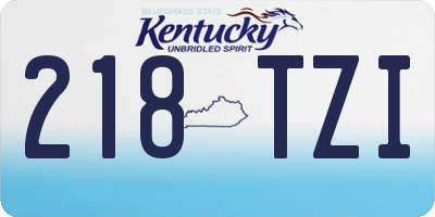 KY license plate 218TZI