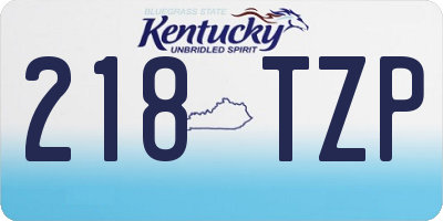 KY license plate 218TZP