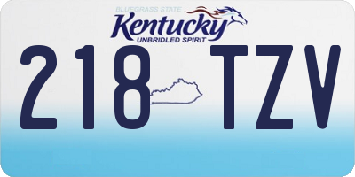 KY license plate 218TZV