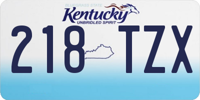KY license plate 218TZX