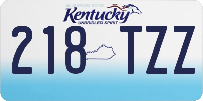 KY license plate 218TZZ