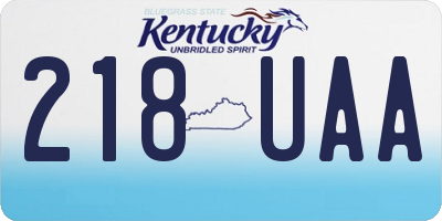 KY license plate 218UAA