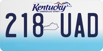 KY license plate 218UAD