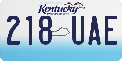 KY license plate 218UAE