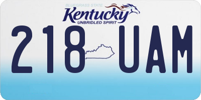 KY license plate 218UAM