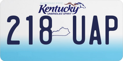 KY license plate 218UAP