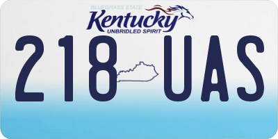 KY license plate 218UAS