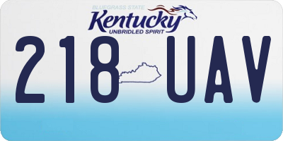 KY license plate 218UAV