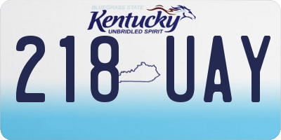 KY license plate 218UAY