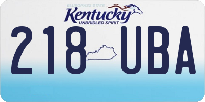 KY license plate 218UBA