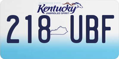 KY license plate 218UBF