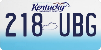 KY license plate 218UBG