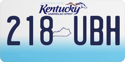KY license plate 218UBH