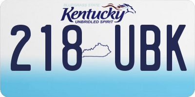 KY license plate 218UBK
