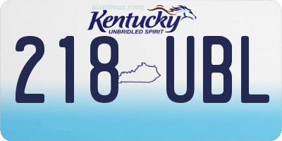 KY license plate 218UBL