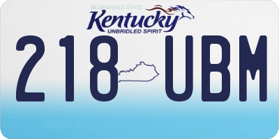 KY license plate 218UBM
