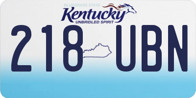 KY license plate 218UBN