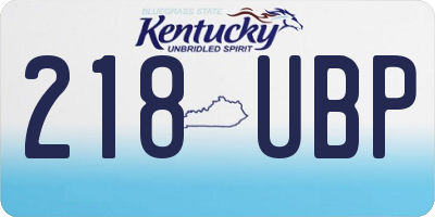 KY license plate 218UBP