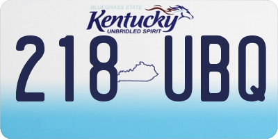 KY license plate 218UBQ