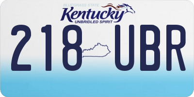 KY license plate 218UBR