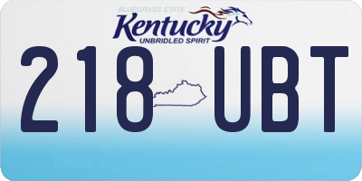 KY license plate 218UBT