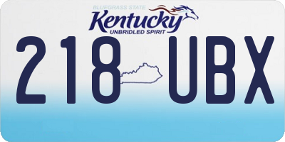 KY license plate 218UBX